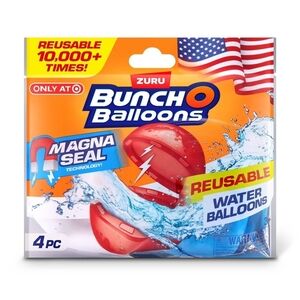 Bunch Balloons Reusable Water Balloons (2) 4pks- Red/White/Blue:Games for‎ Kids